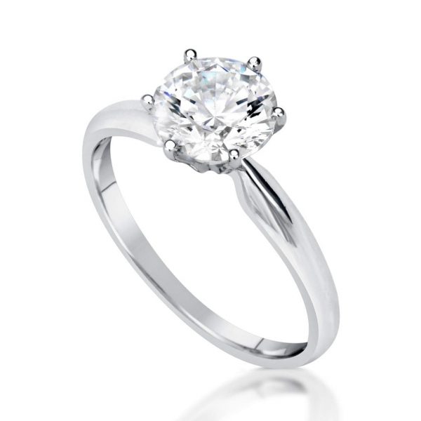 1.20 Ct Round Cut Vs1 Diamond Solitaire Engagement Ring 14K White Gold 2
