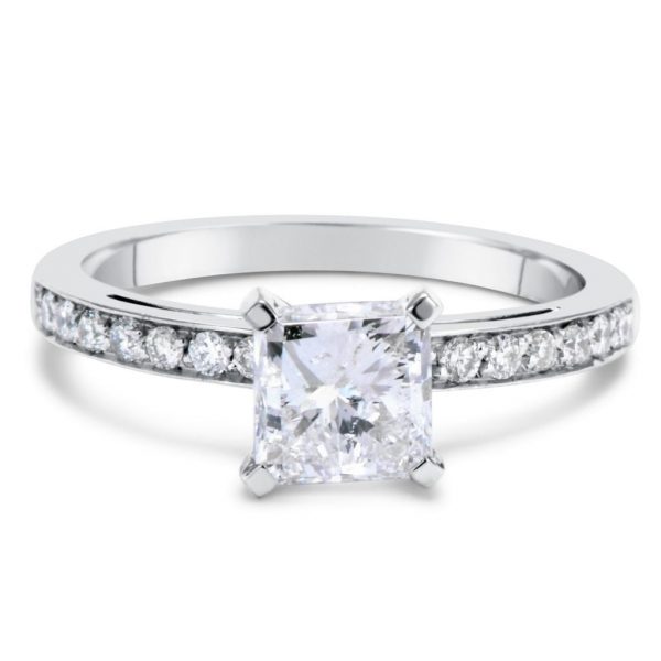 1.55 Ct Princess Cut Diamond Solitaire Engagement Ring 14K White Gold 2