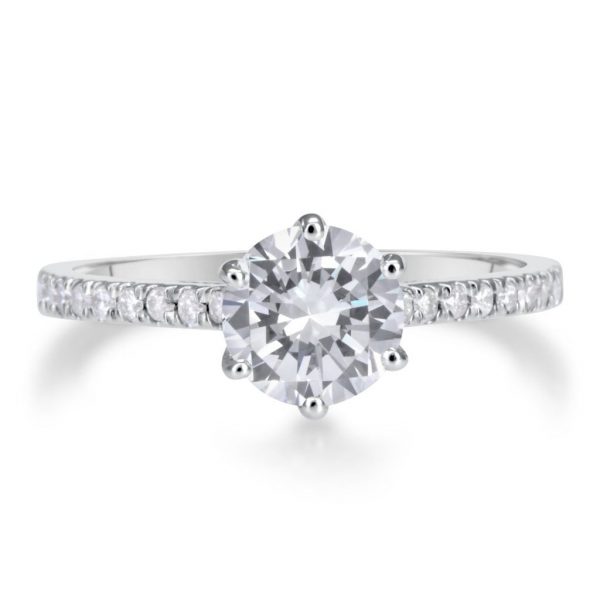 1.75 Ct Round Cut DSi1 Diamond Solitaire Engagement Ring 14K White Gold 3