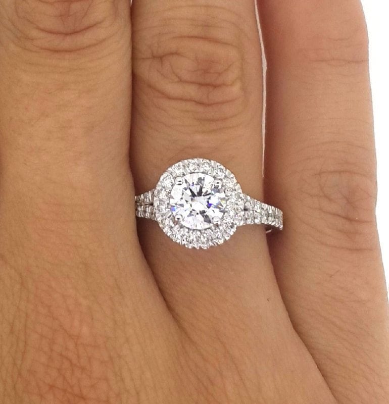 1.9 Carat Round Cut Diamond Engagement Ring 18K White Gold 2