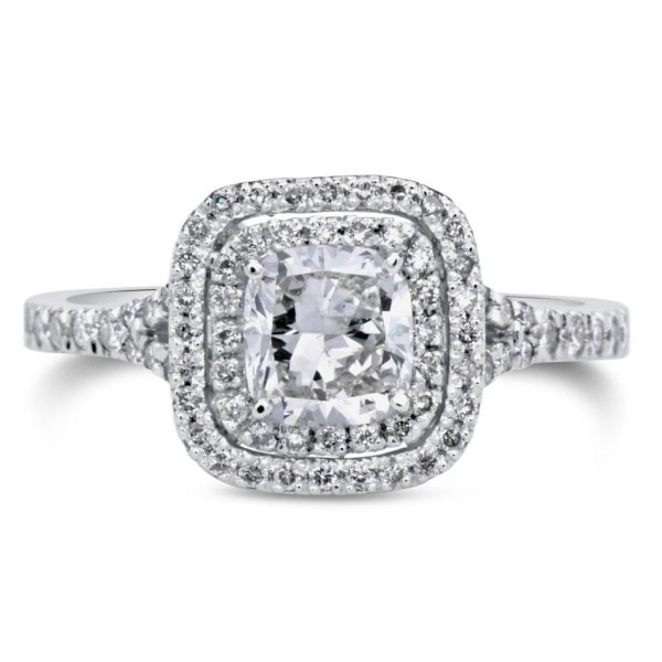 2 Carat Round Cut Diamond Engagement Ring 18K White Gold