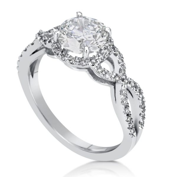 2.02 Ct Round Cut D/Si Diamond Solitaire Engagement Ring 18K White Gold