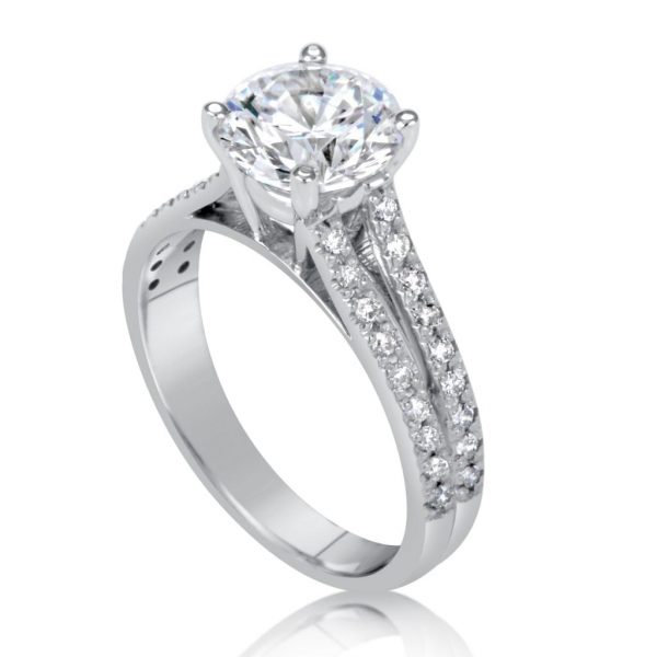 2.20 Ct Round Cut DSi1 Diamond Solitaire Engagement Ring 14K White Gold 3