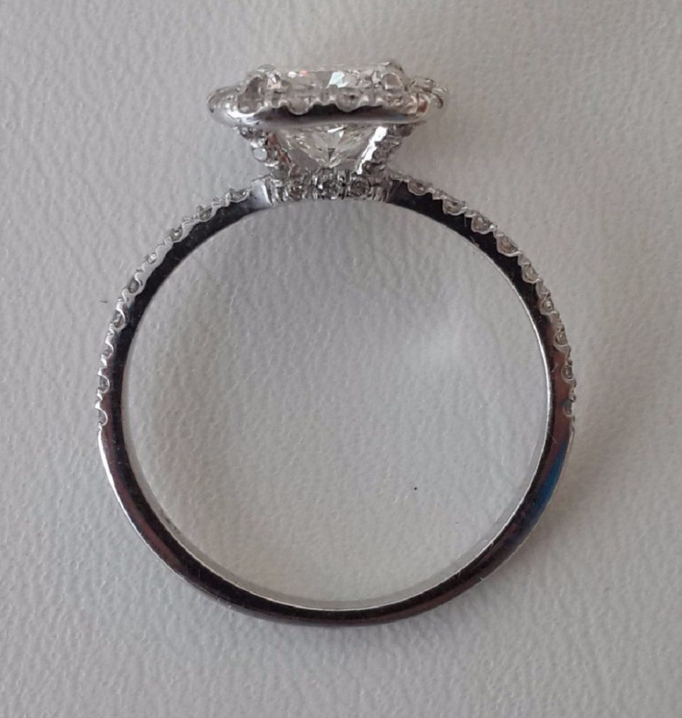 2.28 Carat Cushion Cut Diamond Engagement Ring 14K White Gold 4