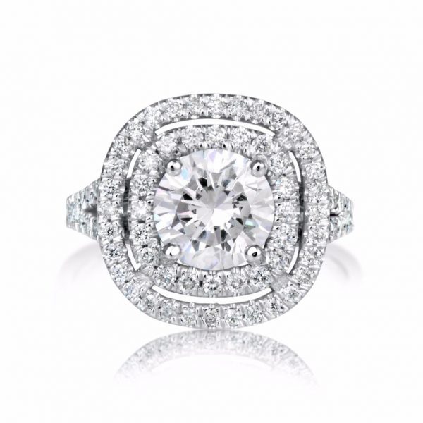 2.32 Ct Round Cut Si1 Diamond Solitaire Engagement Ring 14K White Gold 4