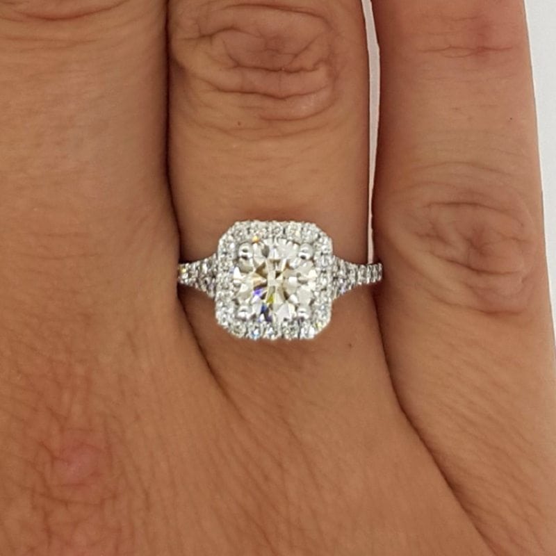2.5 Carat Round Cut Diamond Engagement Ring 14K White Gold