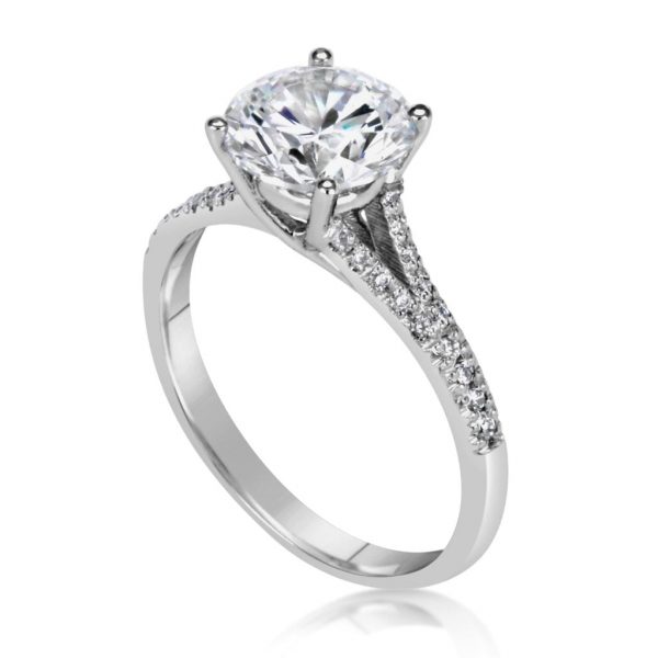 2.50 Ct Round Cut Si1 Diamond Solitaire Engagement Ring 14K White Gold