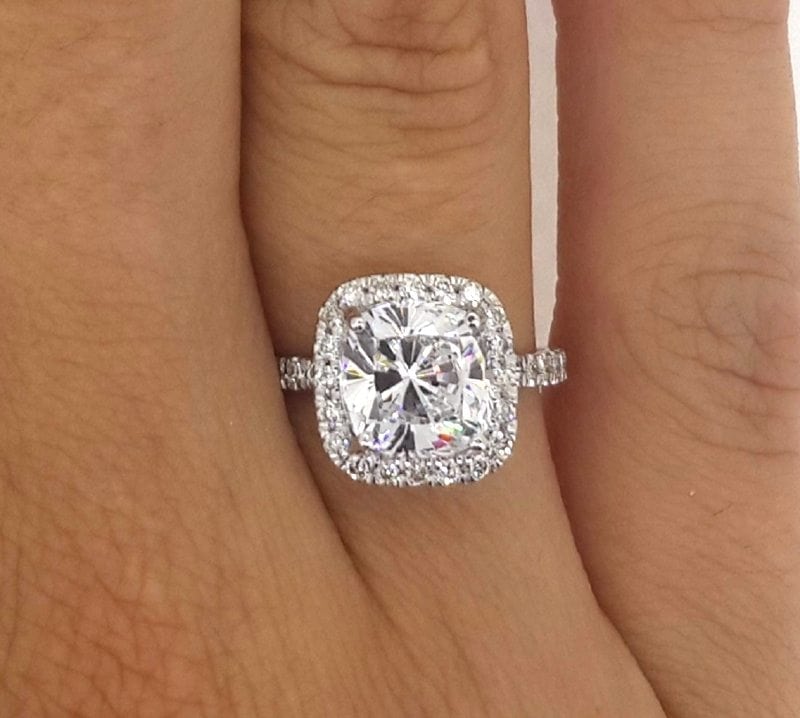 3 Carat Round Cut Diamond Engagement Ring 18K White Gold