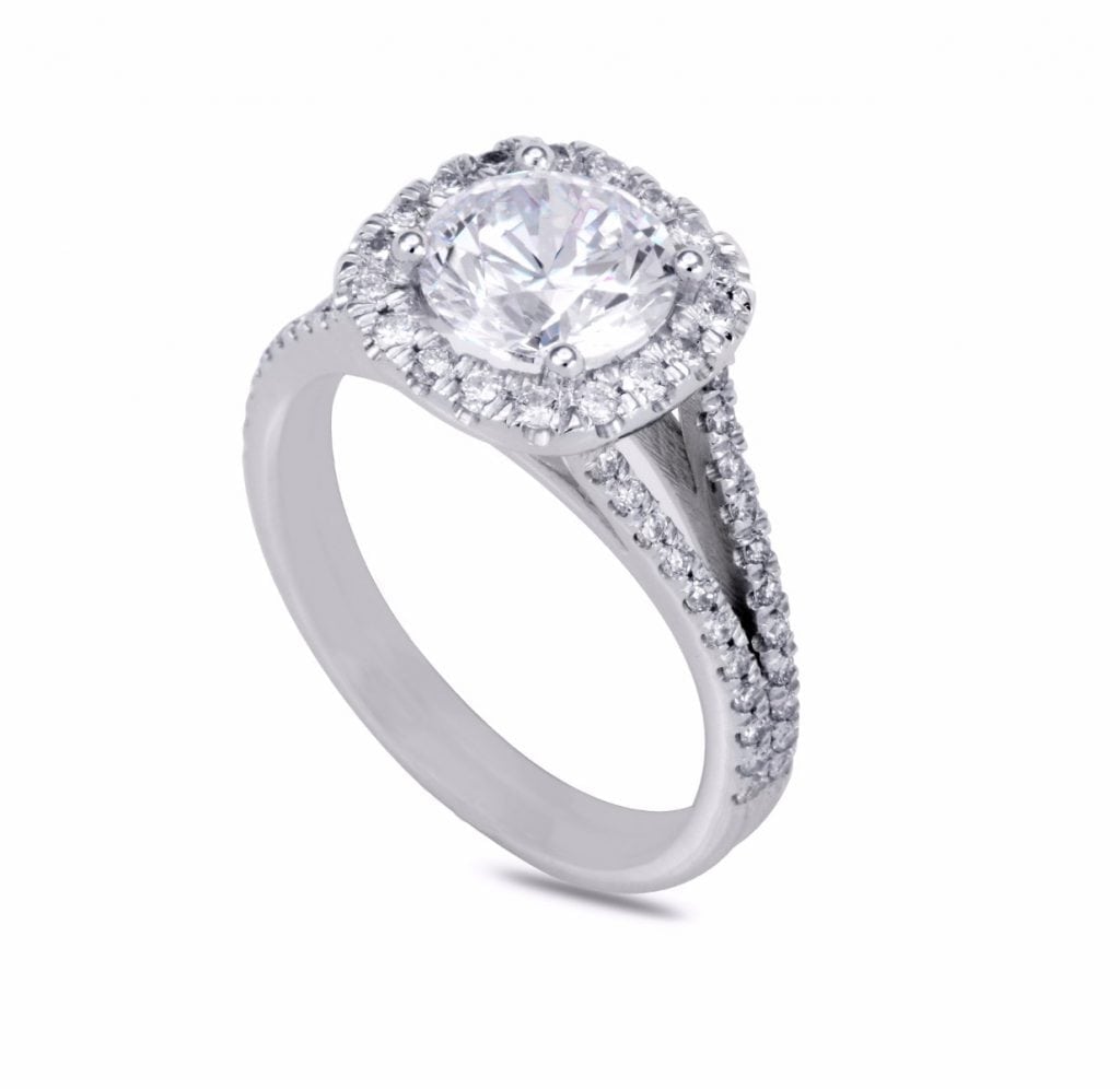 3.60 Ct Round Cut DVs2 Diamond Solitaire Engagement Ring 14K White Gold 3