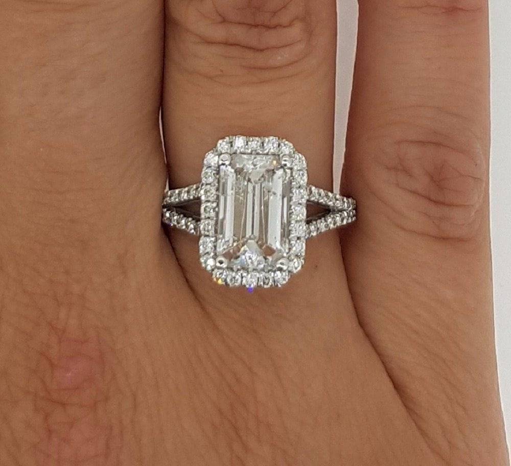 4.00 Ct Emerald Cut D/Si1 Diamond Solitaire Engagement Ring 18K White Gold