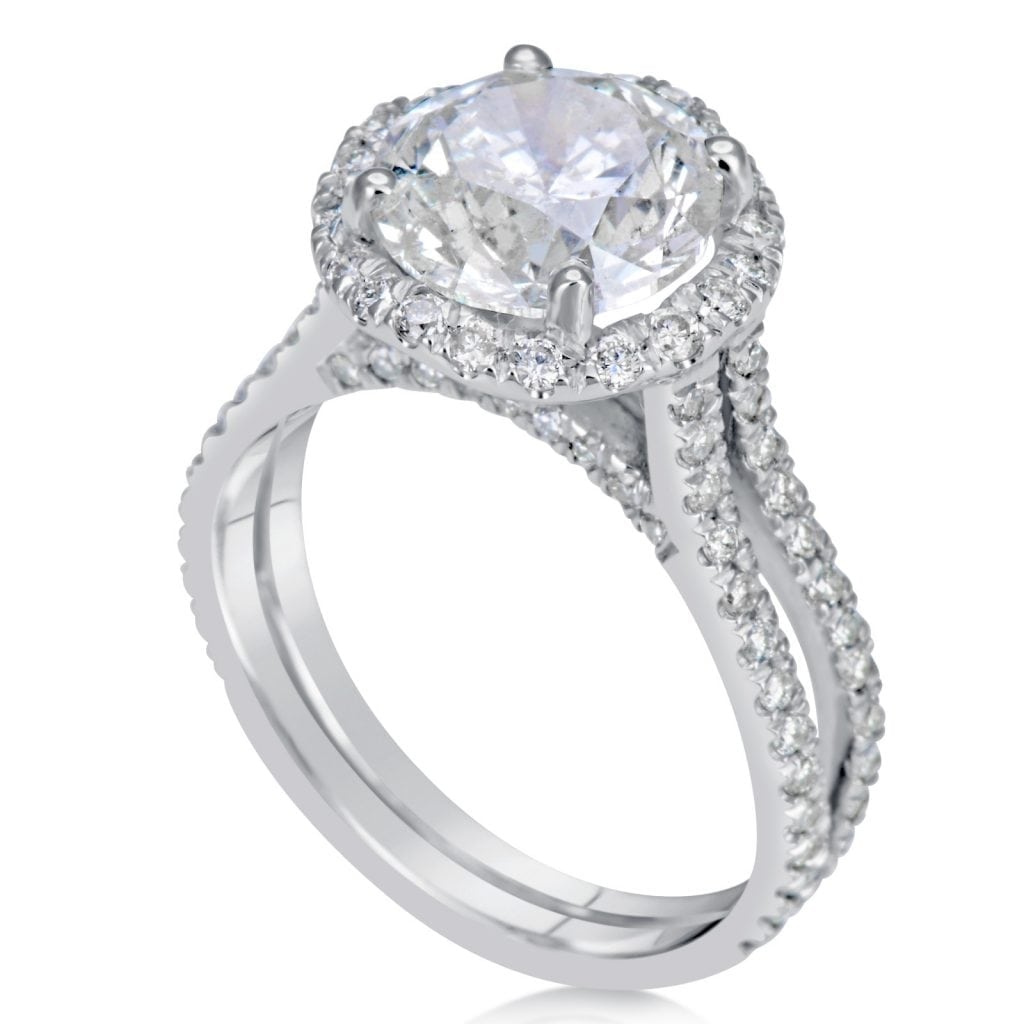 4.25 Ct Round Cut D/Vs2 Diamond Solitaire Engagement Ring 18K White Gold