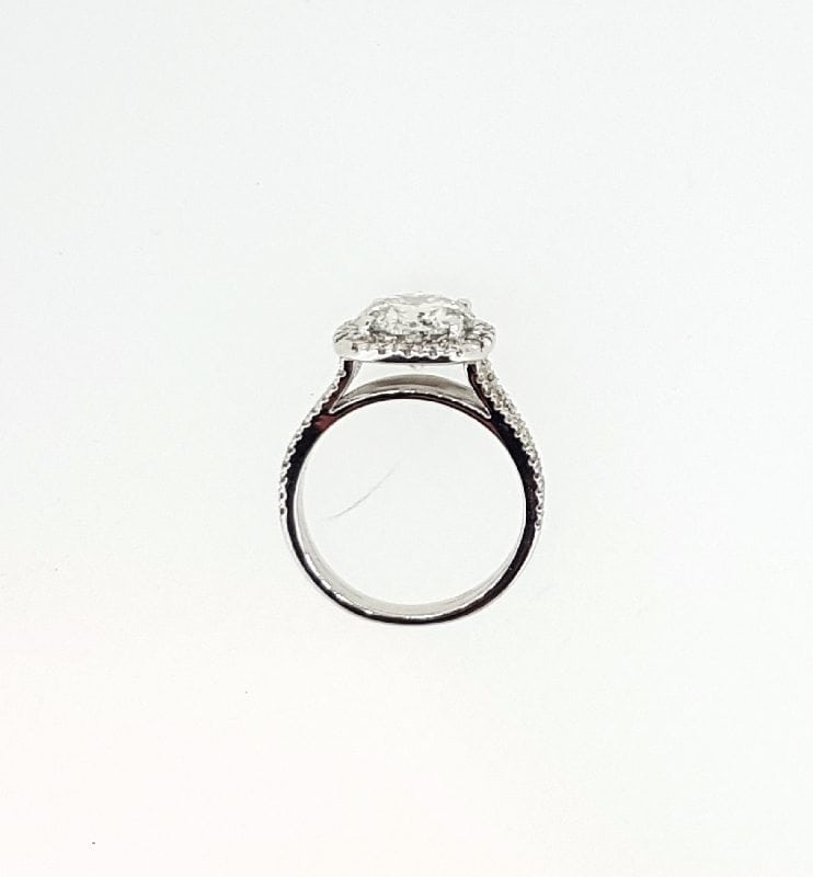 4.50 Ct Round Cut DVs1 Halo Diamond Engagement Ring Enhanced 14K White Gold 3