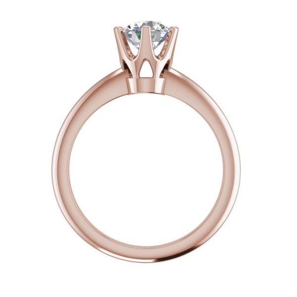 6 Prong Solitaire 1.5 Carat VS2 Clarity D Color Round Cut Diamond Engagement Ring Rose Gold 2
