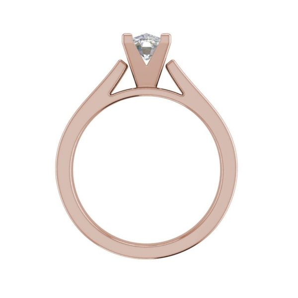 Cathedral 0.9 Carat VS2 Clarity H Color Oval Cut Diamond Engagement Ring Rose Gold 2