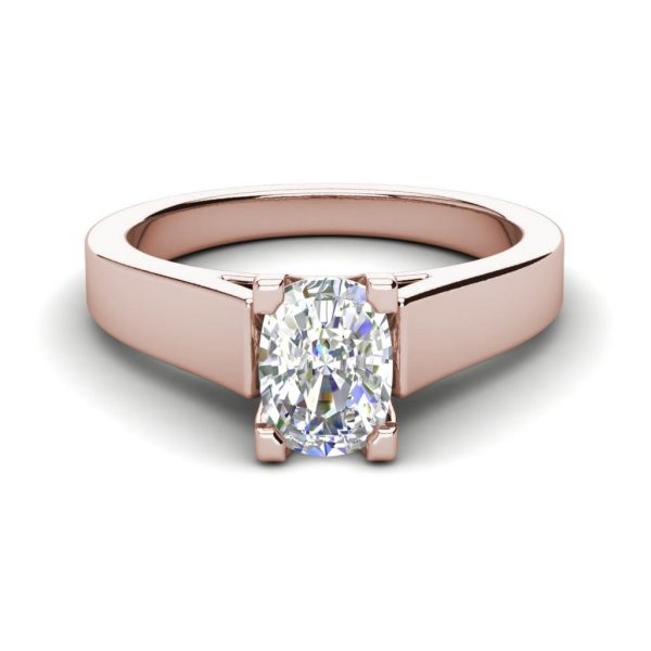 Cathedral 2.5 Carat SI1 Clarity D Color Oval Cut Diamond Engagement Ring Rose Gold 3
