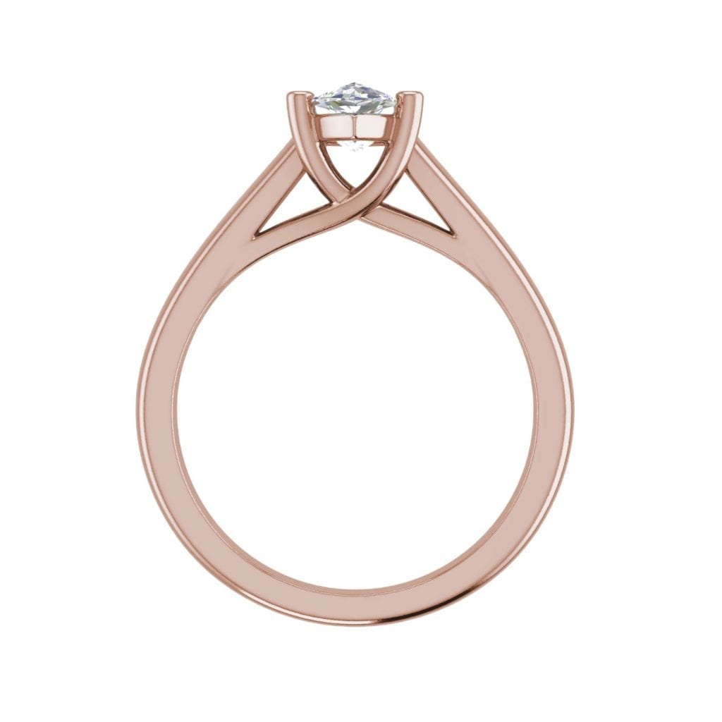 Solitaire 0.5 Carat VS2 Clarity H Color Marquise Cut Diamond Engagement Ring Rose Gold 2