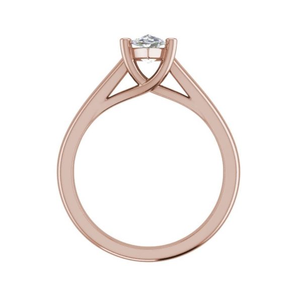 Solitaire 0.5 Carat VVS2 Clarity F Color Marquise Cut Diamond Engagement Ring Rose Gold 2