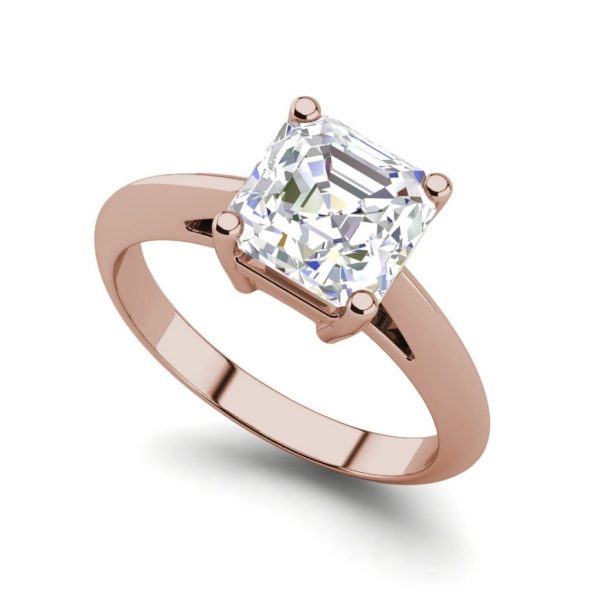 Solitaire 1.5 Carat VS1 Clarity F Color Cushion Cut Diamond Engagement Ring Rose Gold