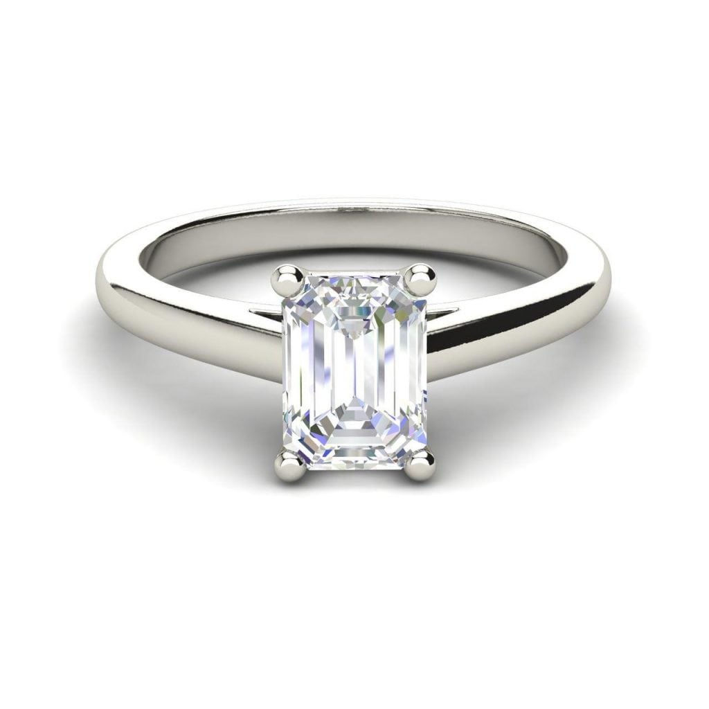 Solitaire 1.75 Carat VS2 Clarity F Color Emerald Cut Diamond Engagement Ring White Gold 3