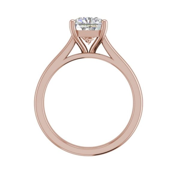 Solitaire 2.25 Carat VS1 Clarity H Color Cushion Cut Diamond Engagement Ring Rose Gold 2