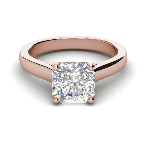 Solitaire 2.25 Carat VS1 Clarity H Color Cushion Cut Diamond Engagement Ring Rose Gold 3