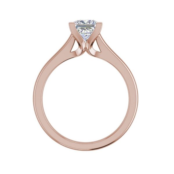 Solitaire 2.25 Carat VS2 Clarity F Color Princess Cut Diamond Engagement Ring Rose Gold 2