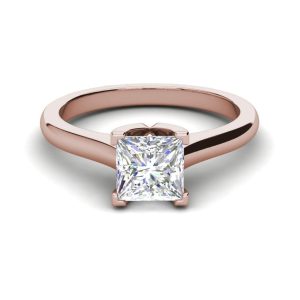 Solitaire 2.5 Carat VVS1 Clarity D Color Princess Cut Diamond Engagement Ring Rose Gold 3