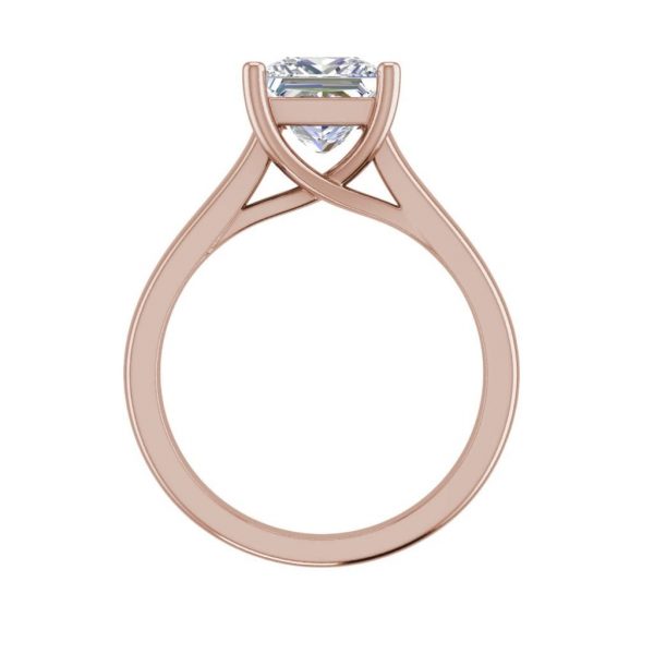 Solitaire 2.75 Carat SI1 Clarity F Color Princess Cut Diamond Engagement Ring Rose Gold 2