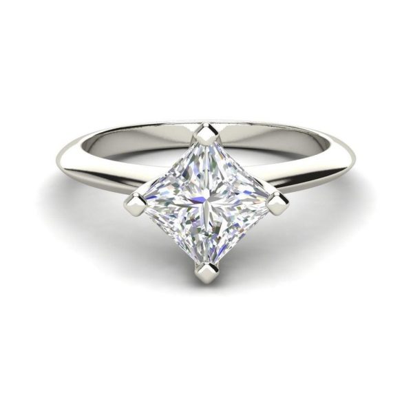 4 Prong 2 Carat VS2 Clarity H Color Princess Cut Diamond Engagement Ring White Gold 3
