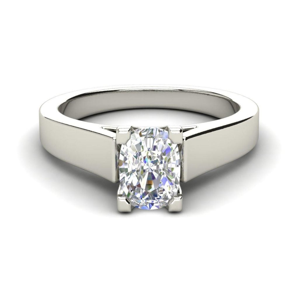 Channel Set 3.45 Carat VS2 Clarity D Color Oval Cut Diamond Engagement Ring White Gold 4