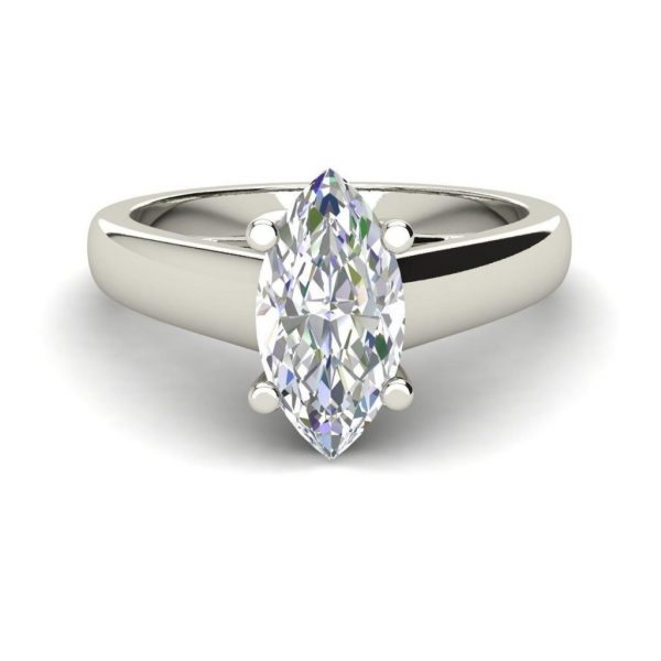 Solitaire 2 Carat SI1 Clarity D Color Marquise Cut Diamond Engagement Ring White Gold 3