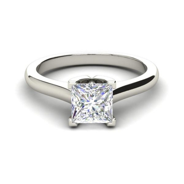 Solitaire 2.25 Carat VS2 Clarity F Color Princess Cut Diamond Engagement Ring White Gold 3