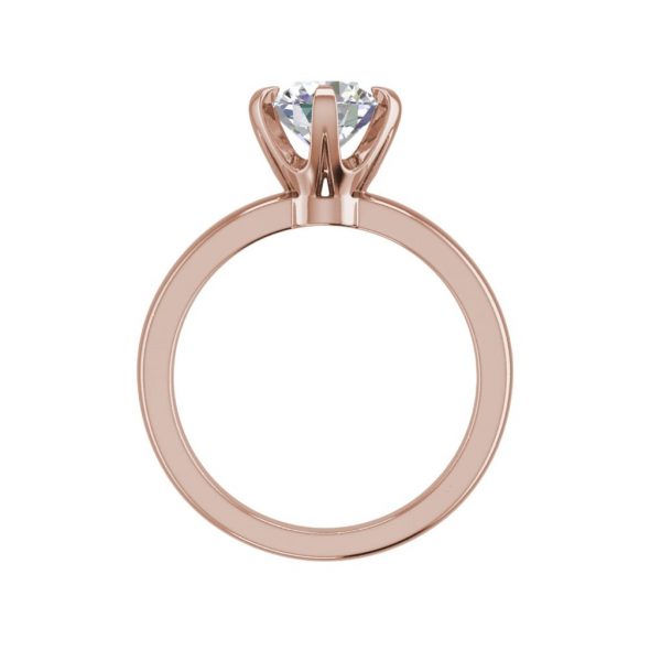 Solitaire 0.9 Carat VS2 Clarity D Color Round Cut Diamond Engagement Ring Rose Gold 2