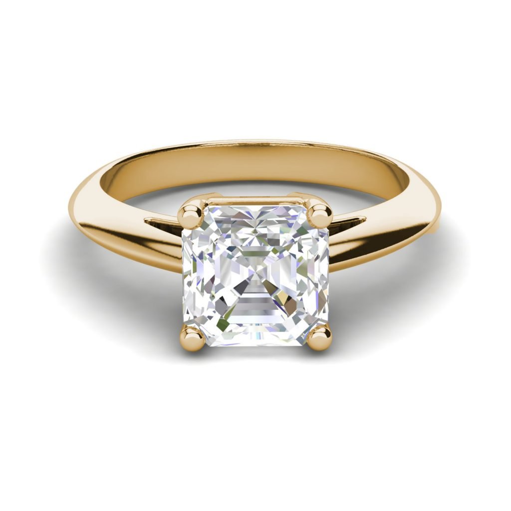 Solitaire 1.5 Carat VS1 Clarity F Color Cushion Cut Diamond Engagement Ring Yellow Gold 3