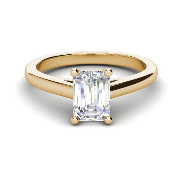 Solitaire 1.75 Carat VS2 Clarity F Color Emerald Cut Diamond Engagement Ring Yellow Gold 3