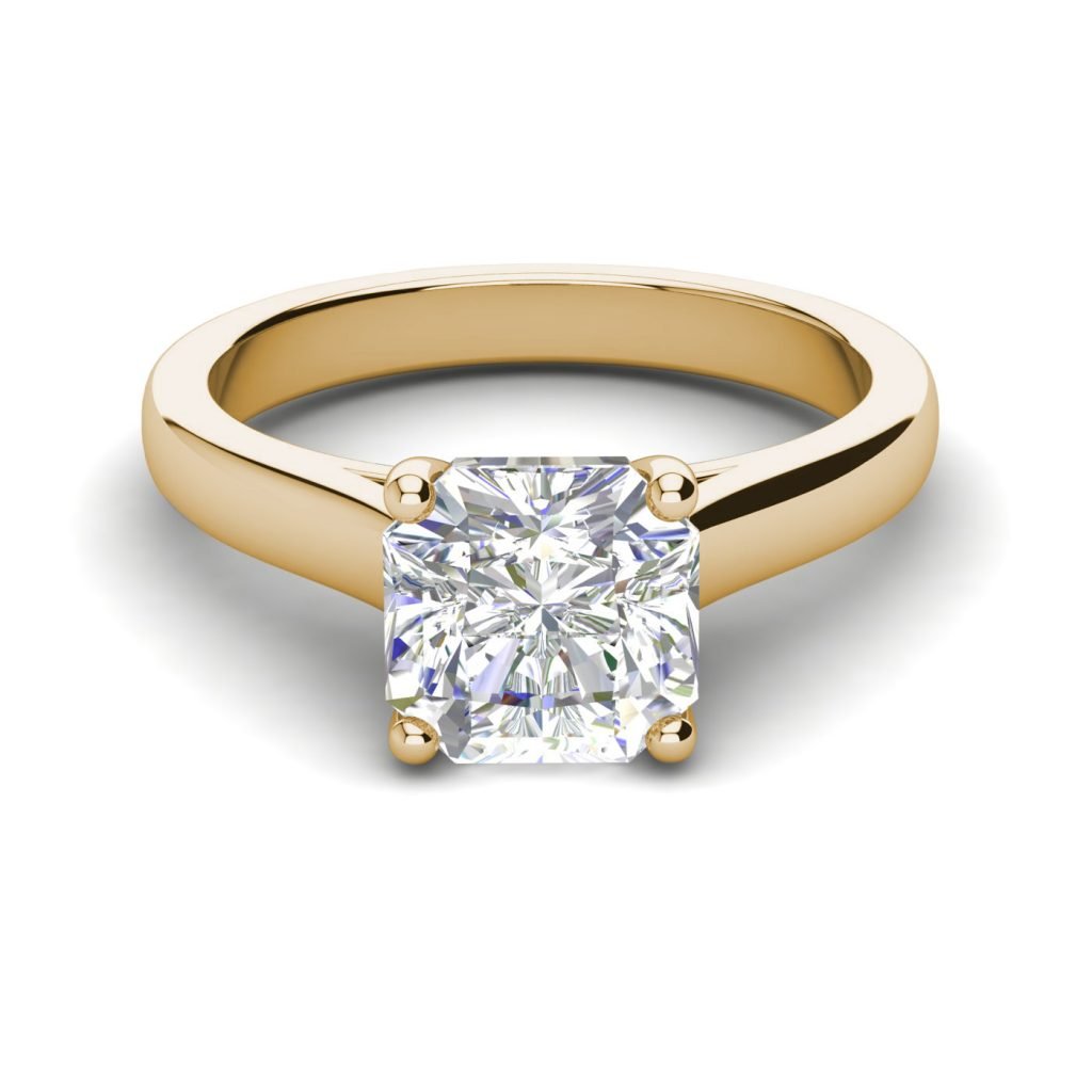 Solitaire 2.25 Carat VS1 Clarity H Color Cushion Cut Diamond Engagement Ring Yellow Gold 3