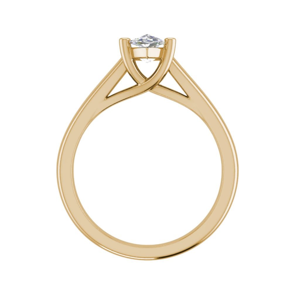 Solitaire 2.5 Carat VS2 Clarity D Color Marquise Cut Diamond Engagement Ring Yellow Gold 2