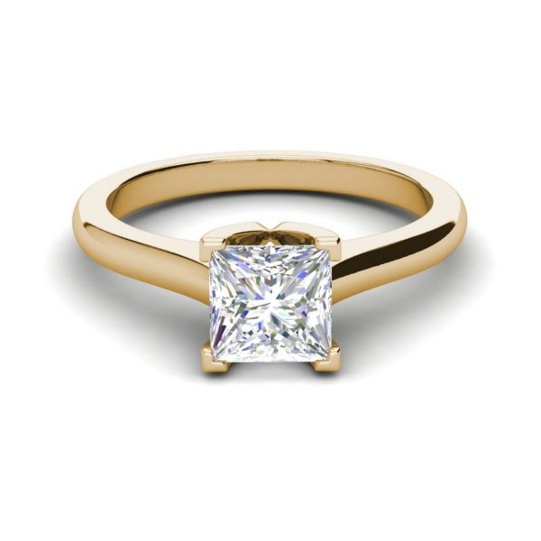 Solitaire 2.5 Carat VVS1 Clarity D Color Princess Cut Diamond Engagement Ring Yellow Gold 3