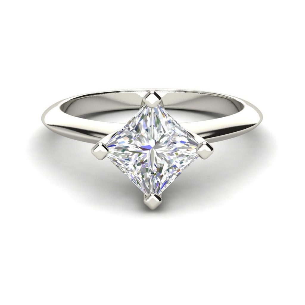 4 Prong 0.5 Carat Princess Cut Diamond Engagement Ring