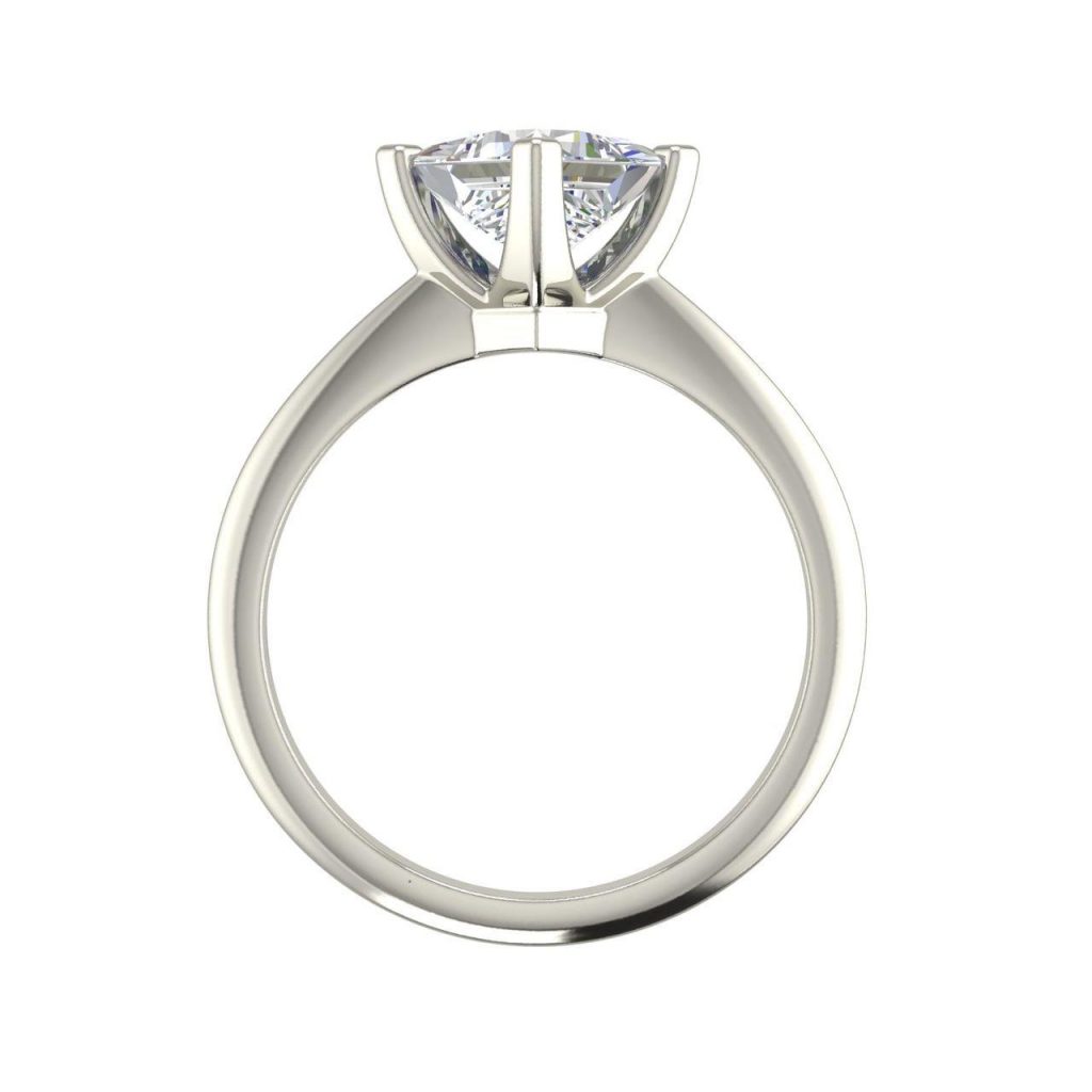 4 Prong 0.75 Carat Princess Cut Diamond Engagement Ring White Gold