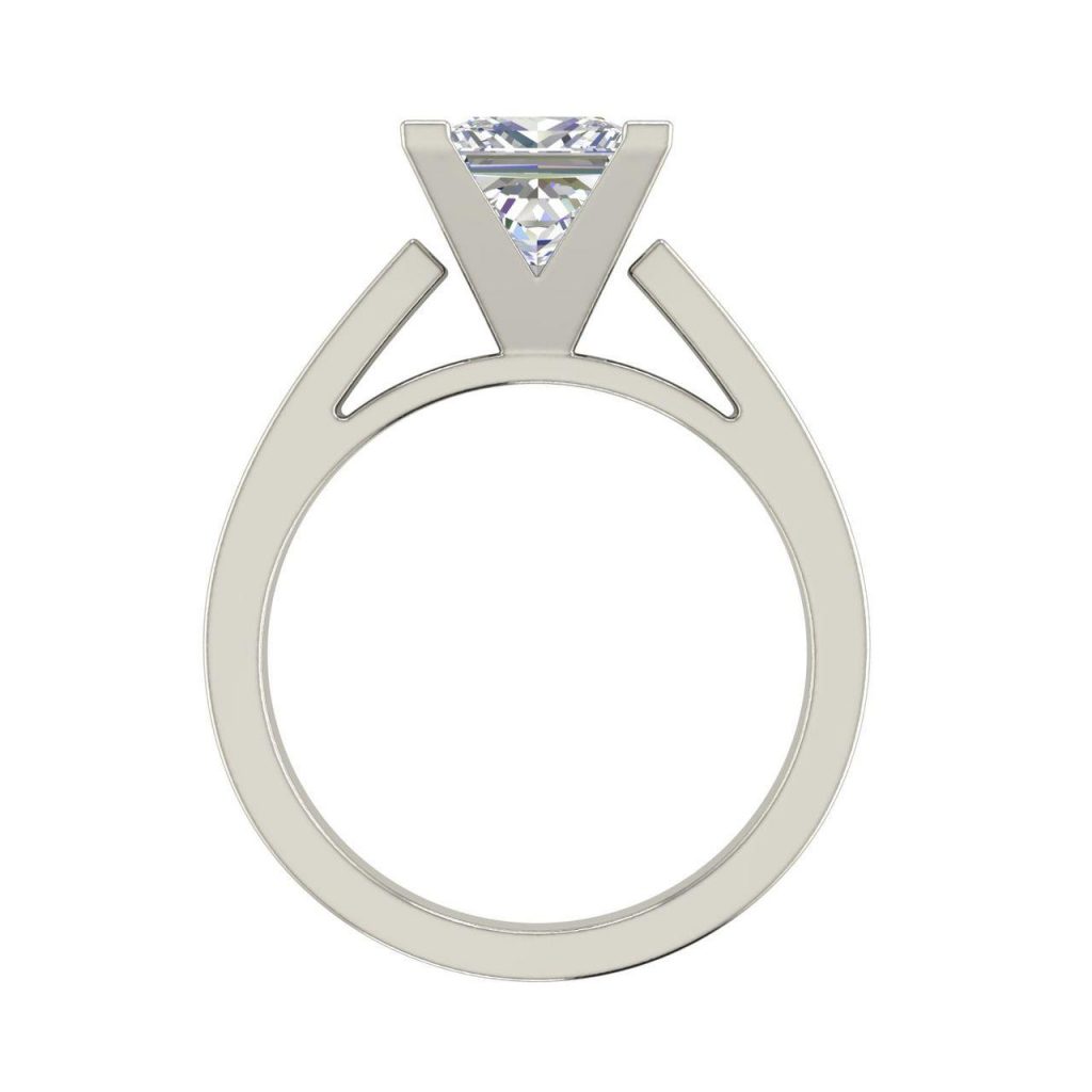 Cathedral 0.5 Carat Princess Cut Diamond Engagement Ring White Gold