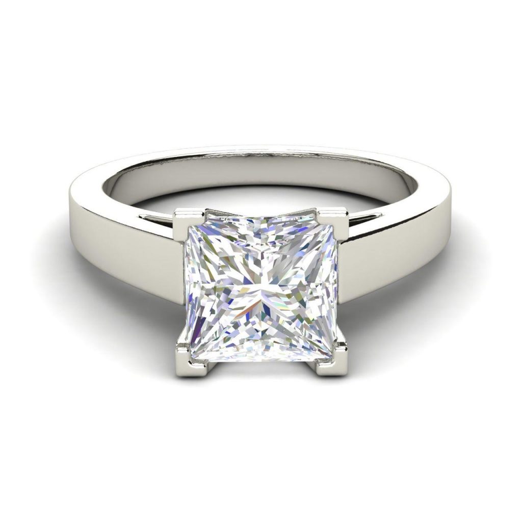 Cathedral 0.5 Carat Princess Cut Diamond Ring White Gold