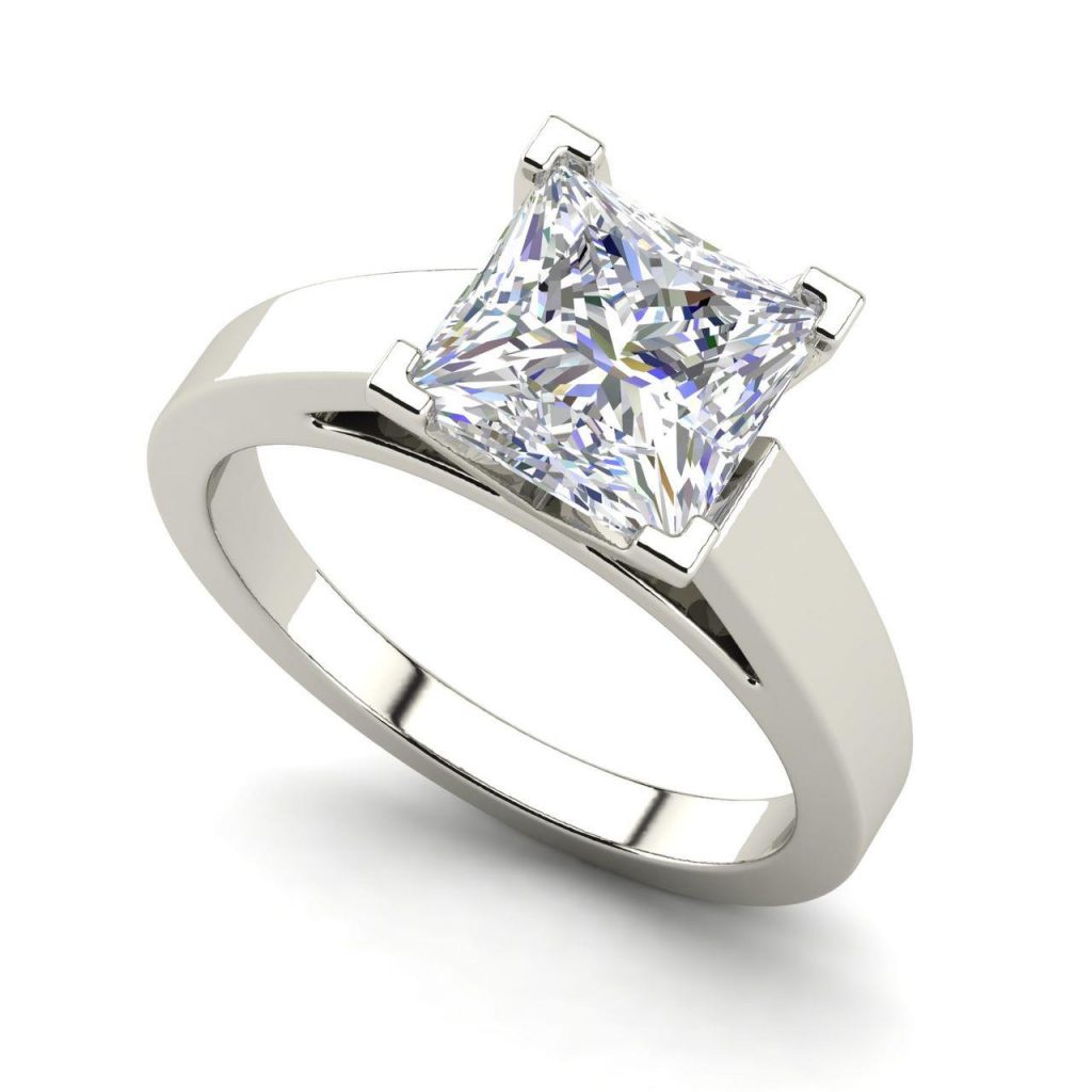 Cathedral 0.5 Carat Princess Cut Diamond Ring White Gold