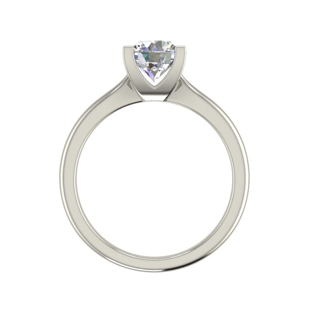 Round Cut 0.5 Carat 4 Claw Solitaire Diamond Ring