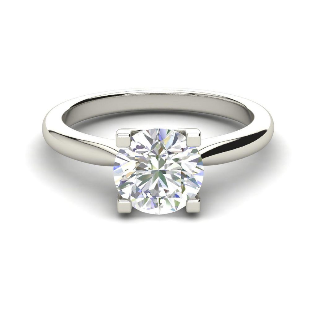 Round Cut 0.5 Carat 4 Claw Solitaire Diamond Ring