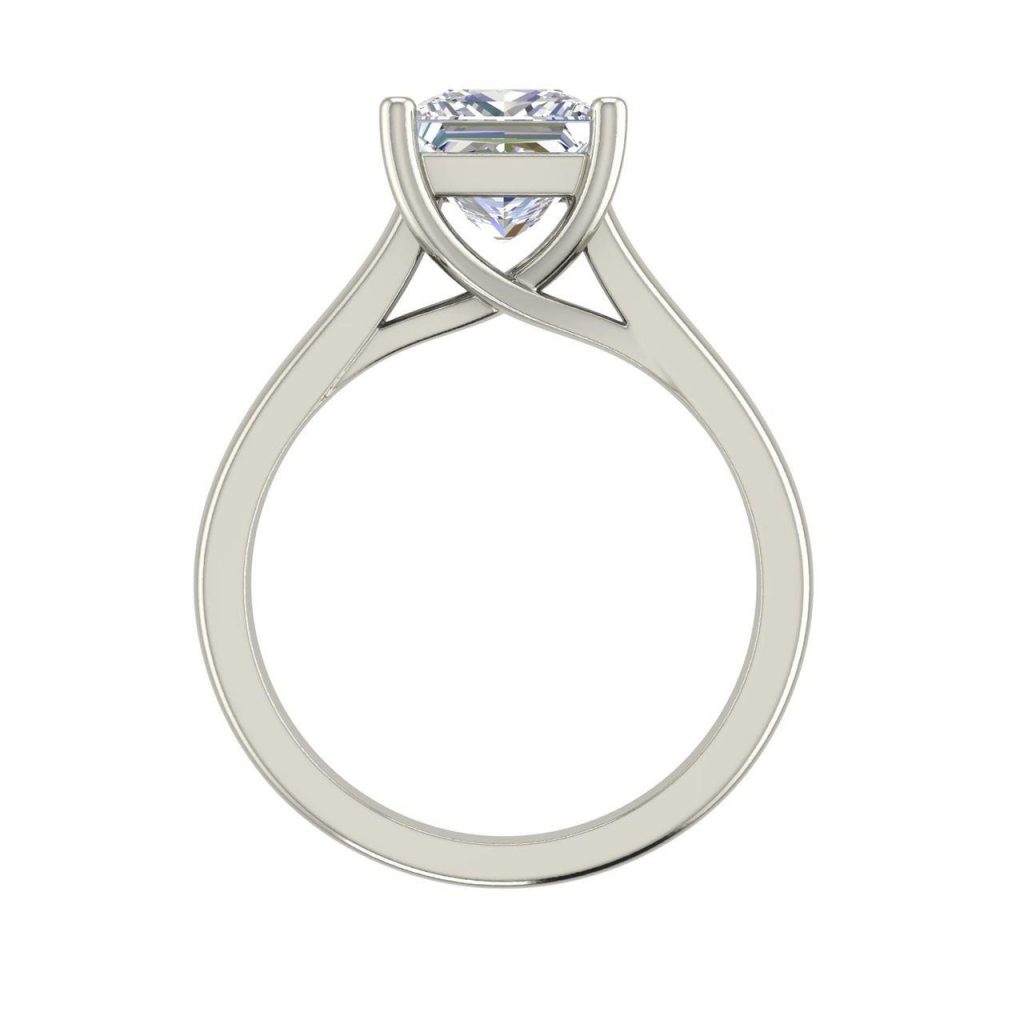 Solitaire 0.5 Carat Princess Cut Diamond Engagement Ring