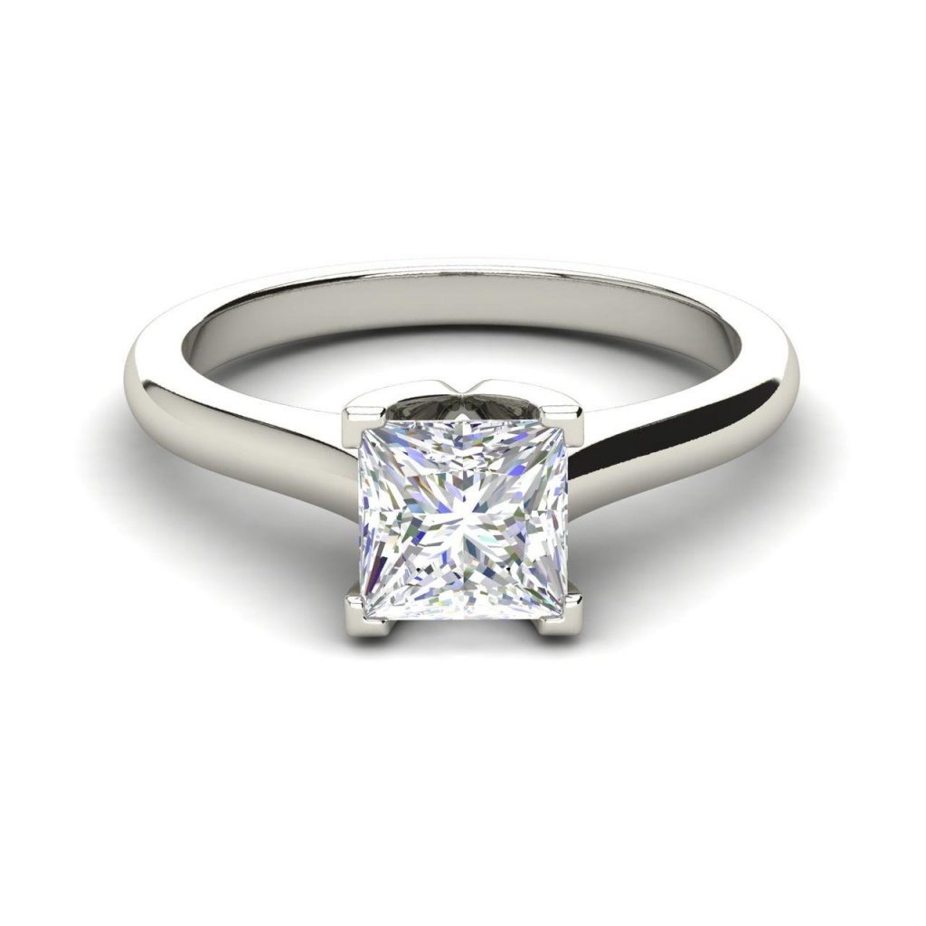 Solitaire 0.5 Carat Princess Cut Diamond Engagement Ring