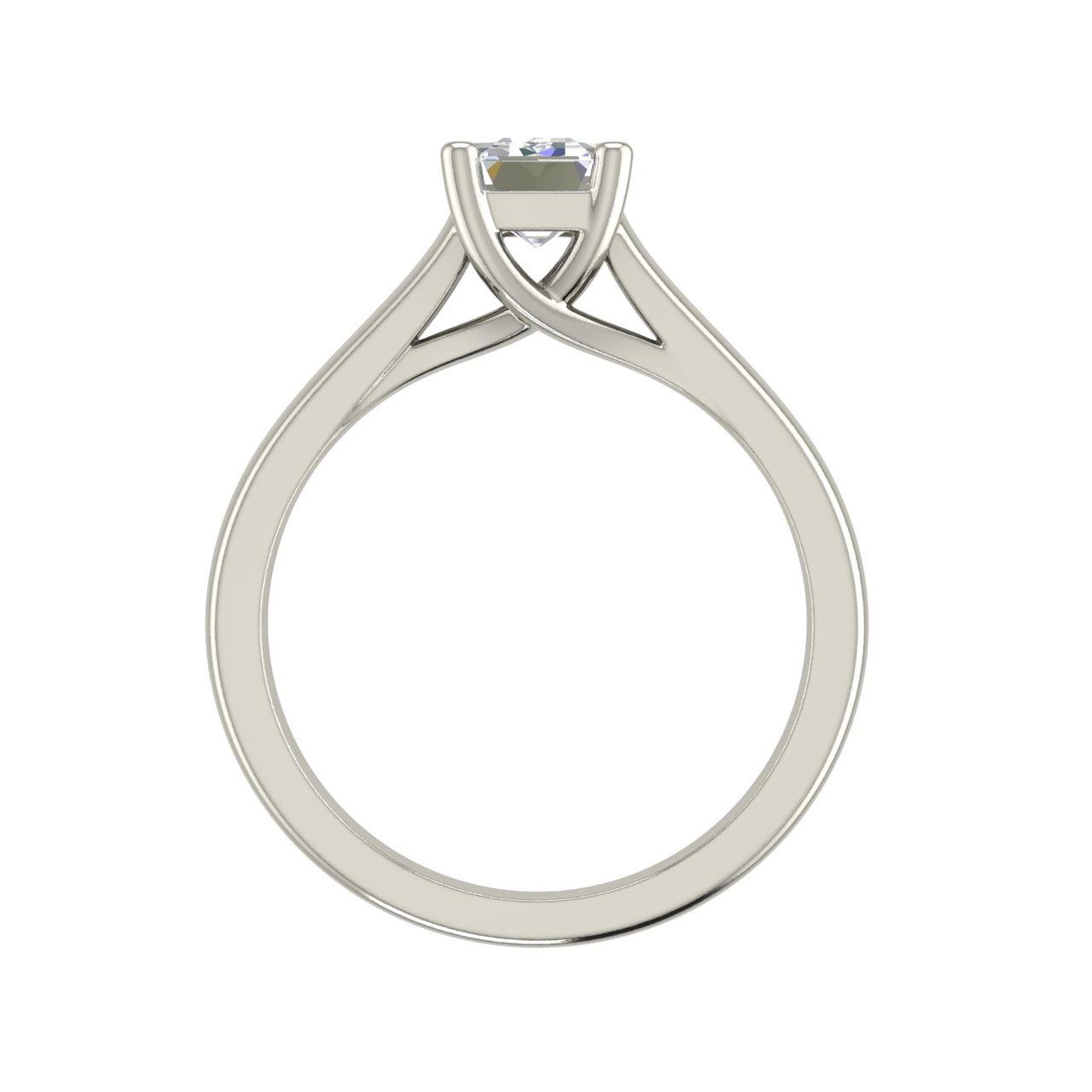 Trellis Solitaire 1 Ct Emerald Cut Diamond Engagement Ring