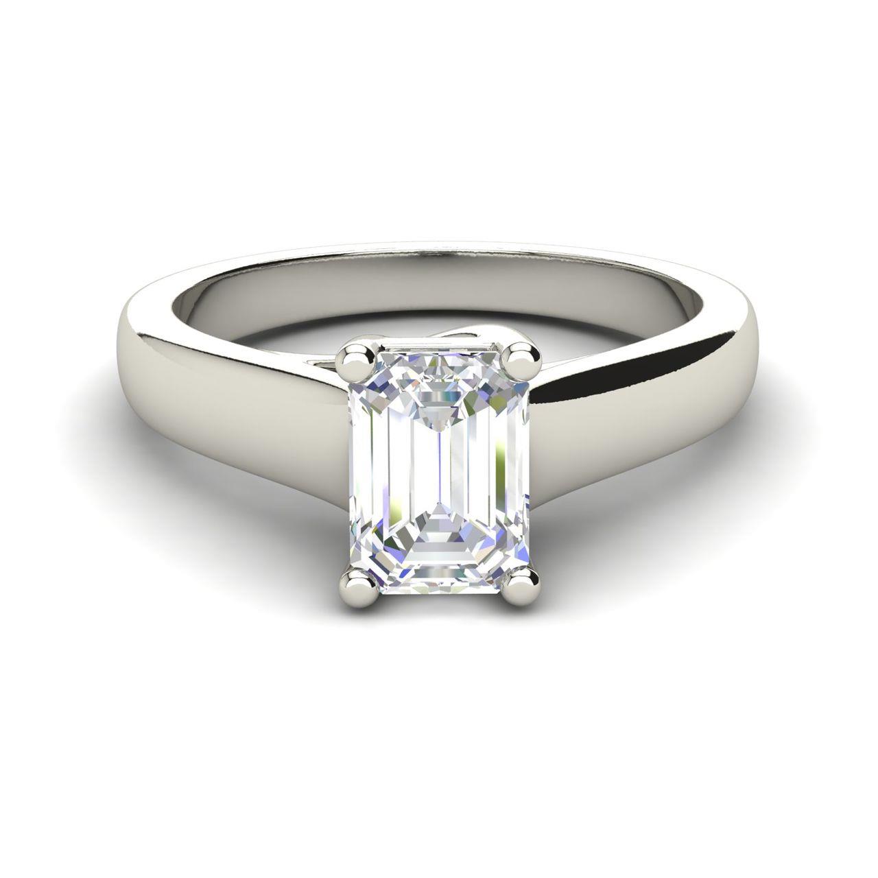 Trellis Solitaire 1 Ct Emerald Cut Diamond Engagement Ring