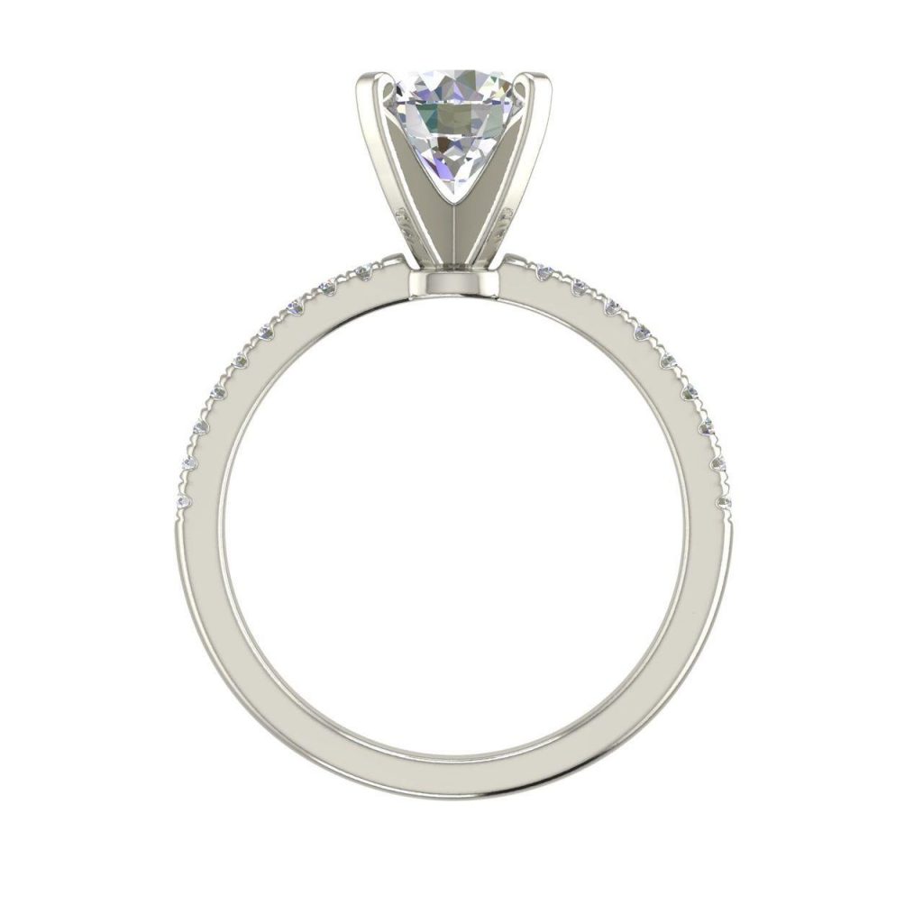 Micropave 1.25 Carat Round Cut Diamond Engagement Ring